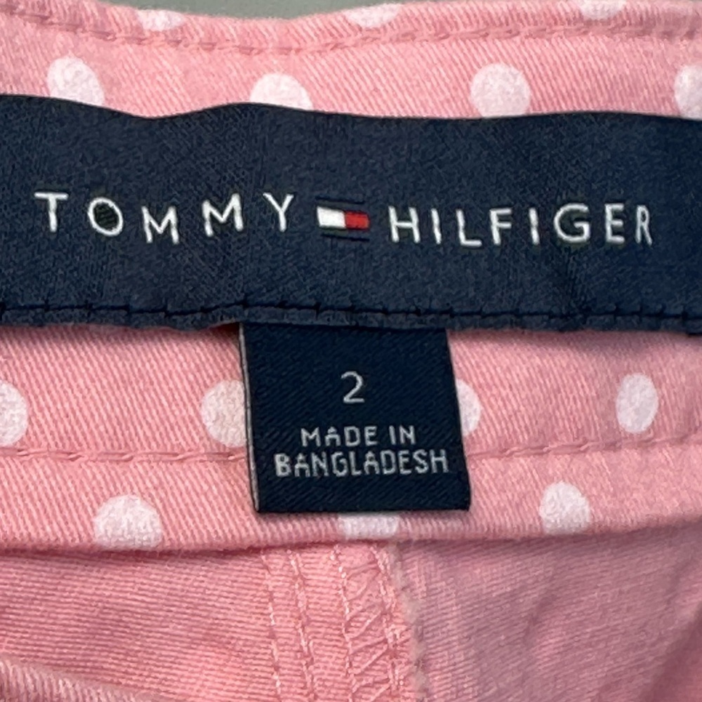 Tommy Hilfiger Pink Polka Dot Faux Wrap Hollywood Shorts - Pink White - size 2 - Picture 4 of 12